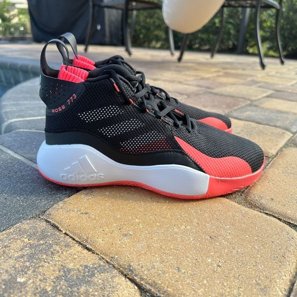 MEN\'S adidas D Rose 773 Black Signal Pink Basketball Shoes FW8663 main image 8